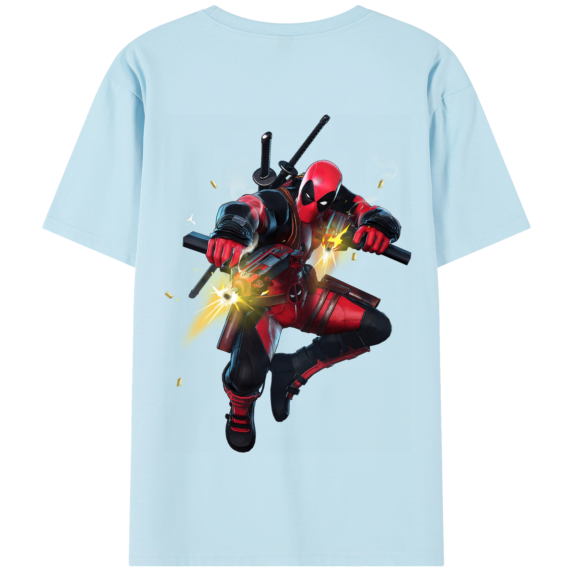 （画像用） Deadpool デッドプール 綿100％半袖Tシャツ（背面プリント）